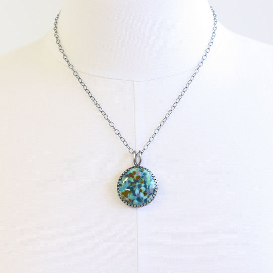 Load image into Gallery viewer, Blue Green Lampwork Glass Pendant 
