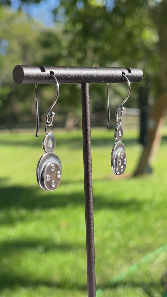 Load and play video in Gallery viewer, Cubic Zirconia Gemstone Earrings in Sterling Silver
