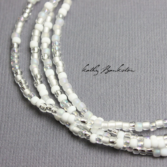 Classic Wedding White Seed Bead Necklace
