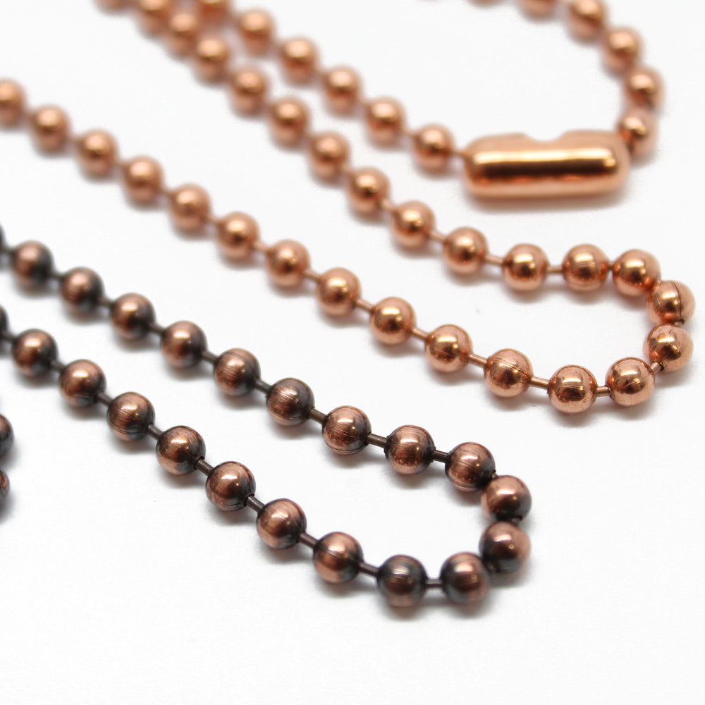 Copper Bead Ball Chain Bracelet or Necklace, 3.2mm