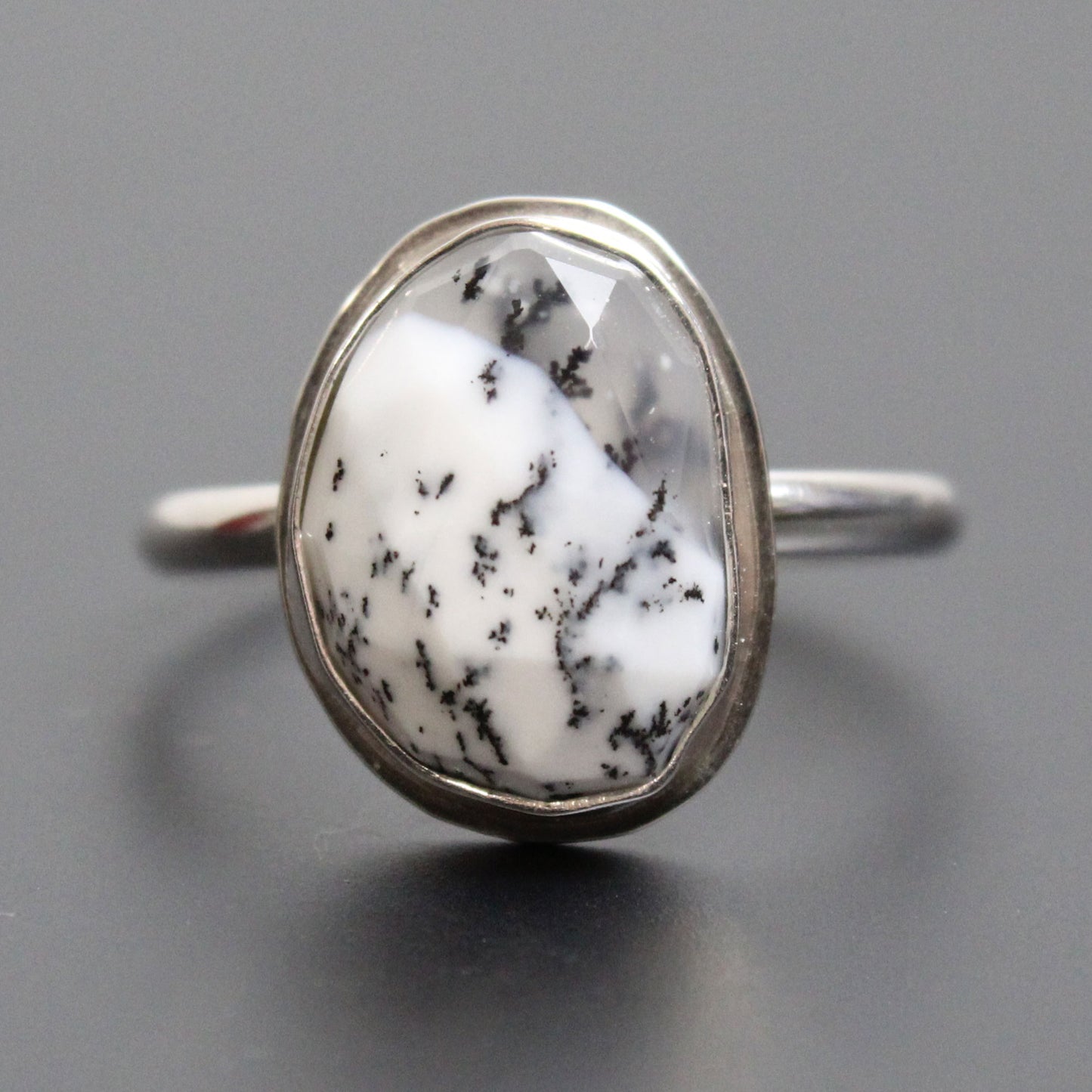 Dendritic Opal Ring in Sterling Silver, 8.75 US