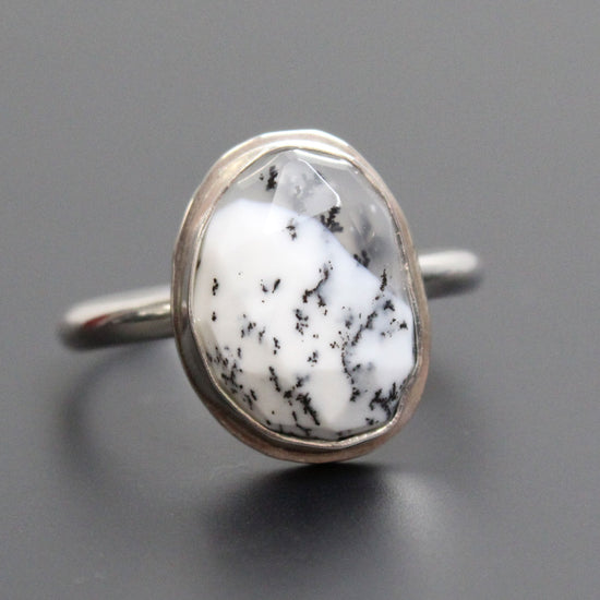 Load image into Gallery viewer, Dendritic Opal Ring in Sterling Silver, 8.75 US
