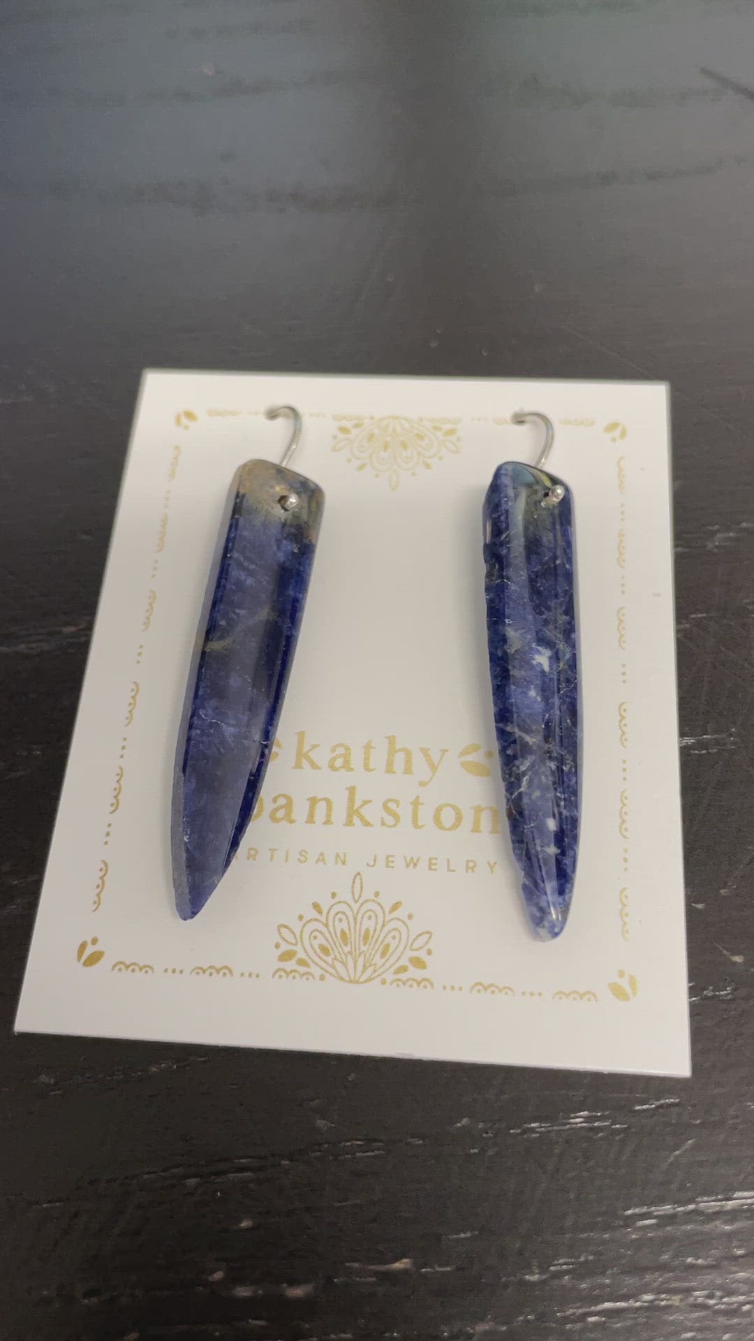 Load and play video in Gallery viewer, Sodalite Earrings with Sterling Silver Ear Wires
