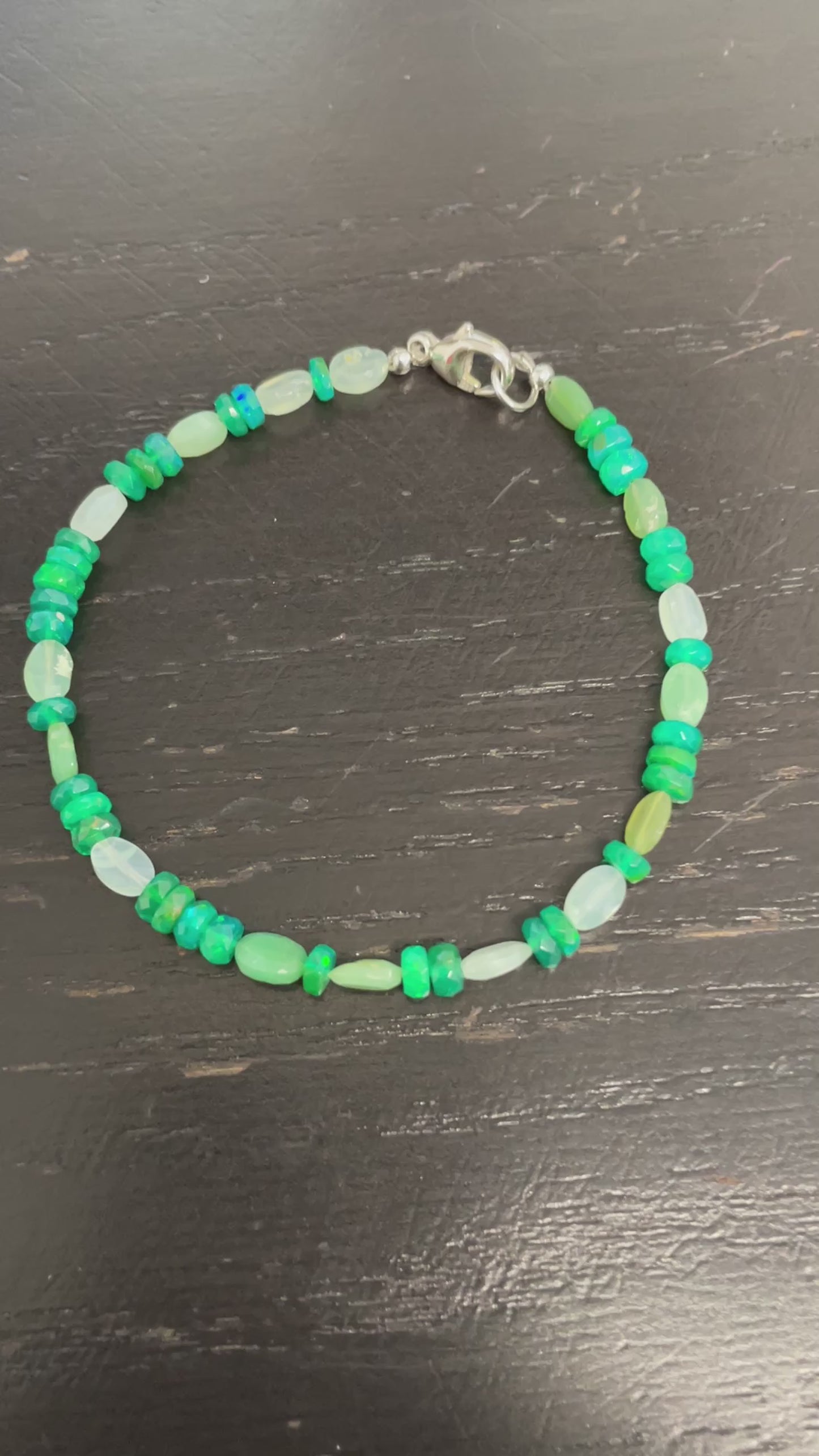 Green Ethiopian Opal and Chrysoprase Bracelet