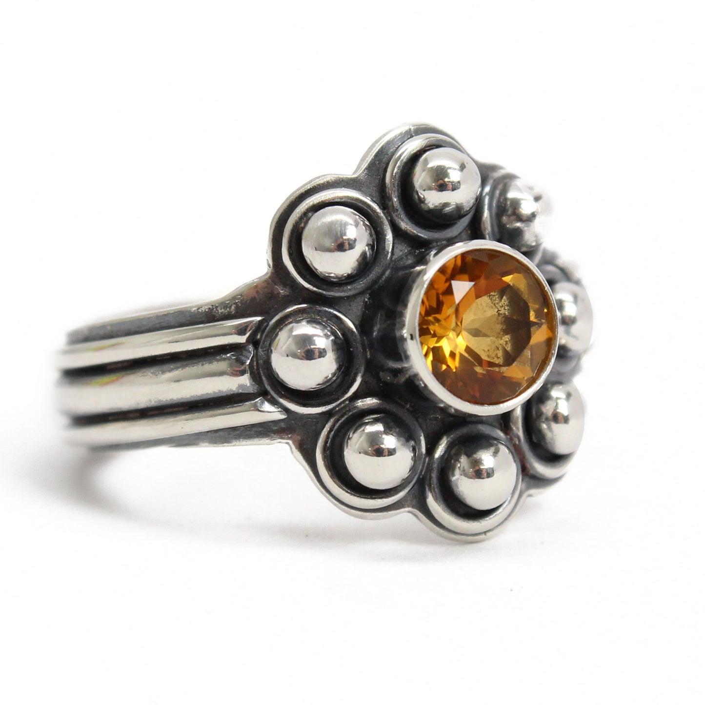 Golden Citrine Ring in Sterling Silver 8.5 US