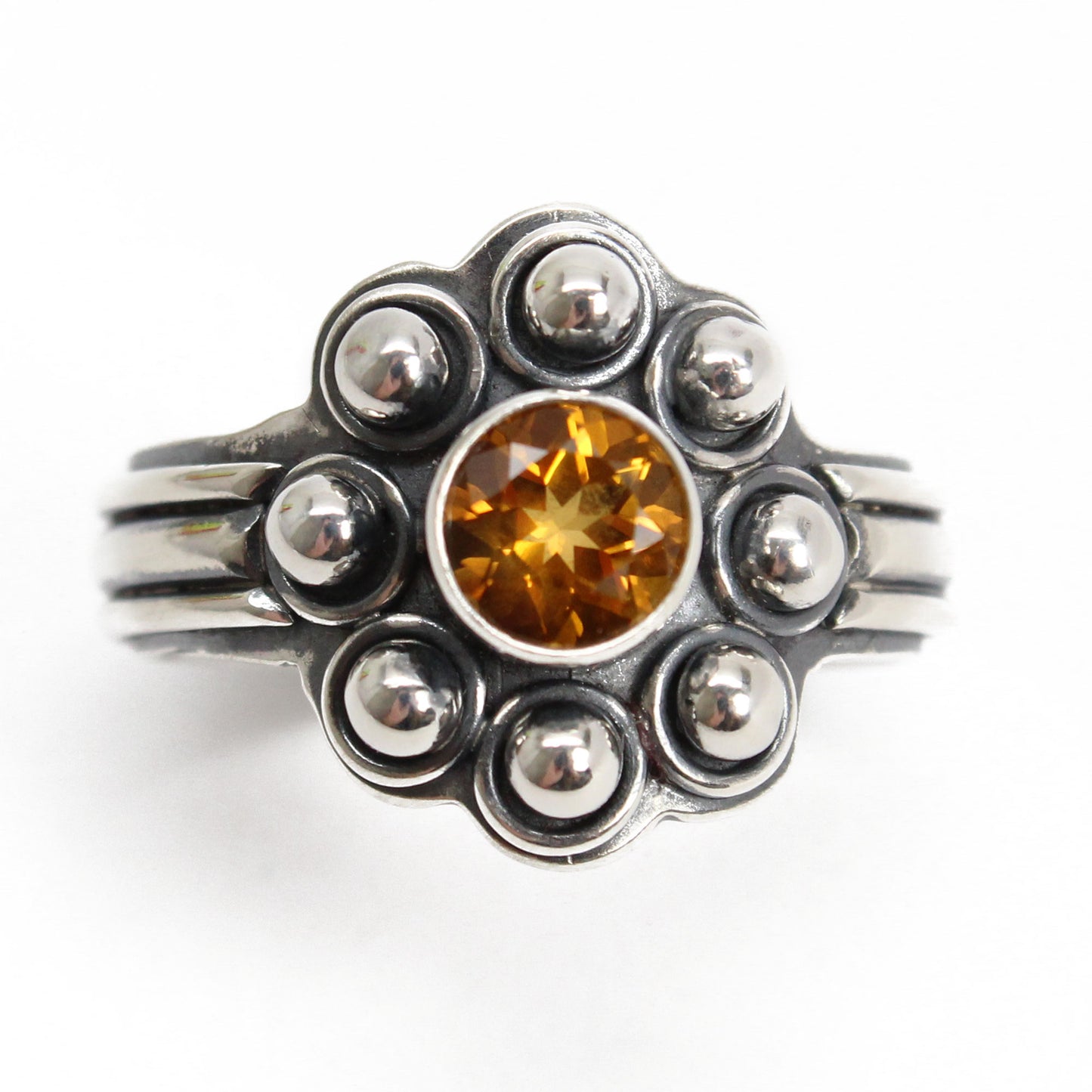 Golden Citrine Ring in Sterling Silver 8.5 US