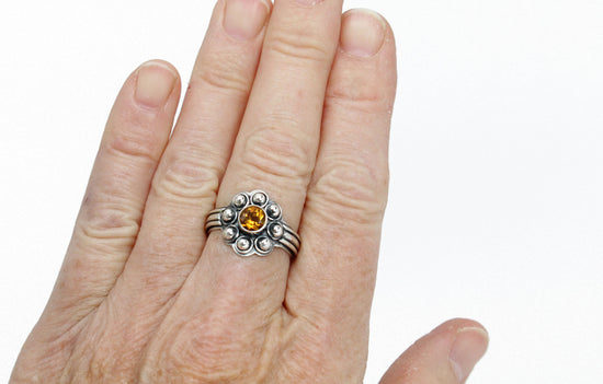 Load image into Gallery viewer, Golden Citrine Ring in Sterling Silver 8.5 US

