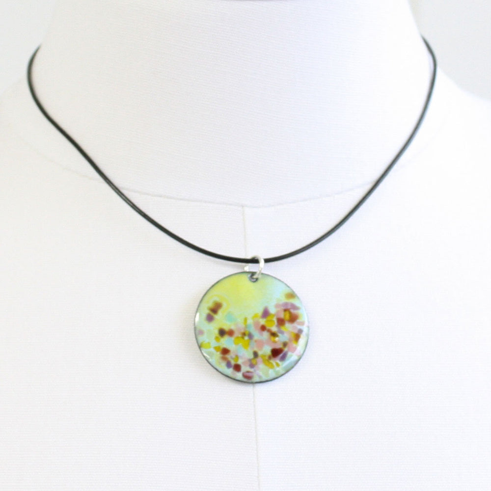 
                      
                        Green and Pink Enamel Pendant
                      
                    