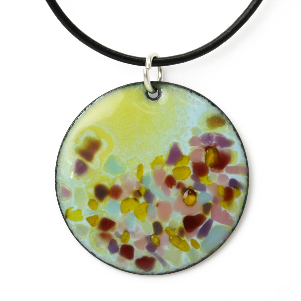 
                      
                        Green and Pink Enamel Pendant
                      
                    
