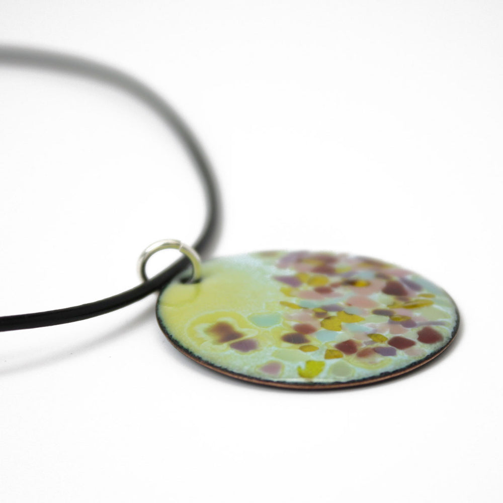 
                      
                        Green and Pink Enamel Pendant
                      
                    