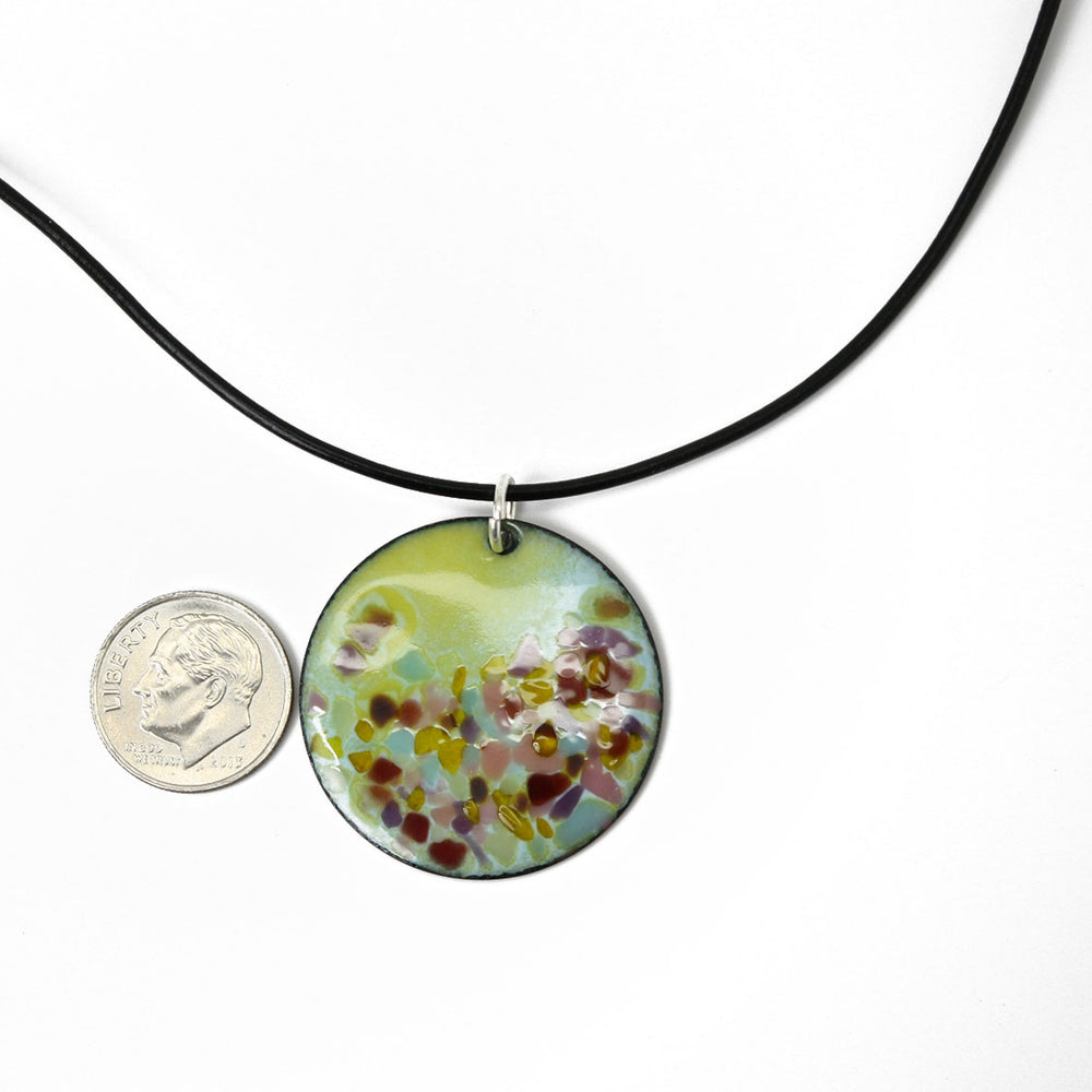
                      
                        Green and Pink Enamel Pendant
                      
                    