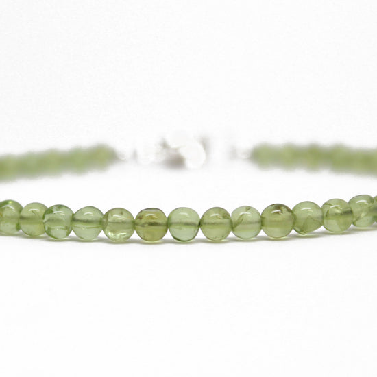 Peridot Bracelet with Lobster Clasp, Small 4mm Beads