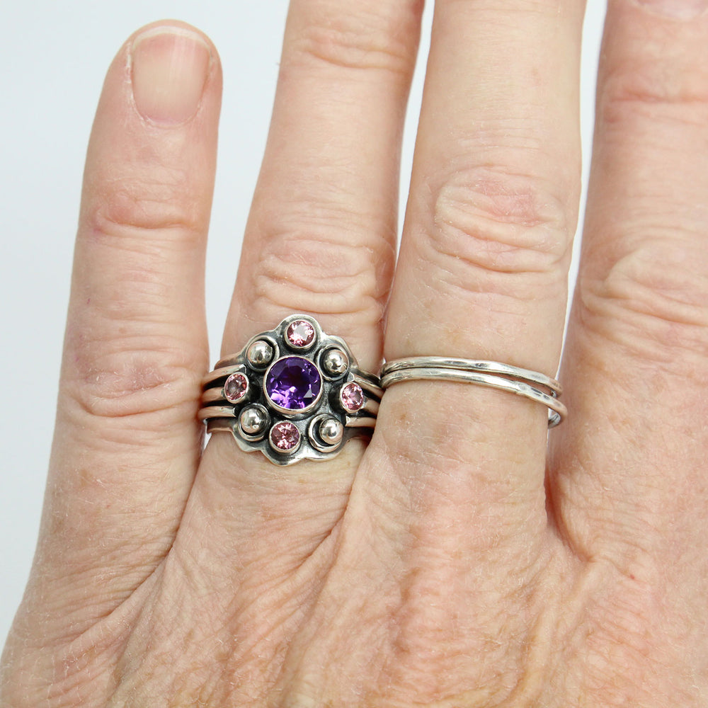 
                      
                        Amethyst and Topaz Ring in Sterling Silver 7.25 US
                      
                    
