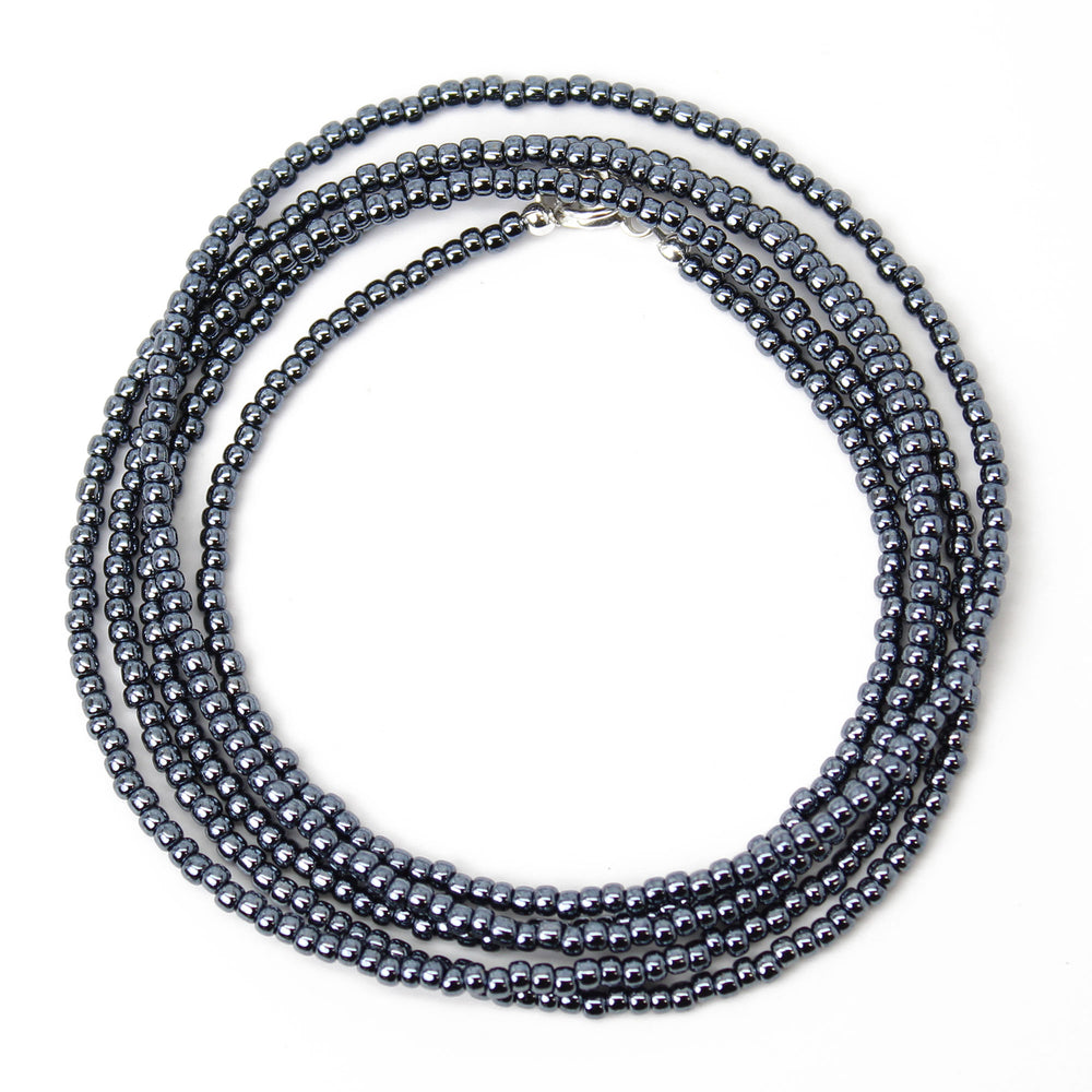 
                      
                        Hematite Glass Seed Bead Necklace
                      
                    