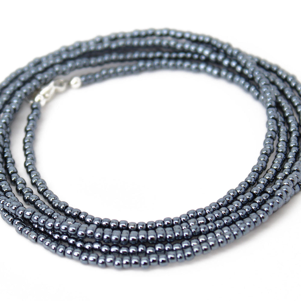 
                      
                        Hematite Glass Seed Bead Necklace
                      
                    