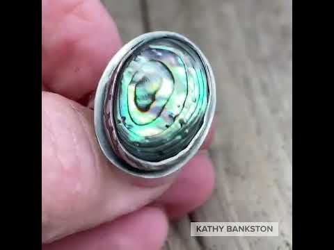 Abalone Ring in Sterling Silver, 7.5 US