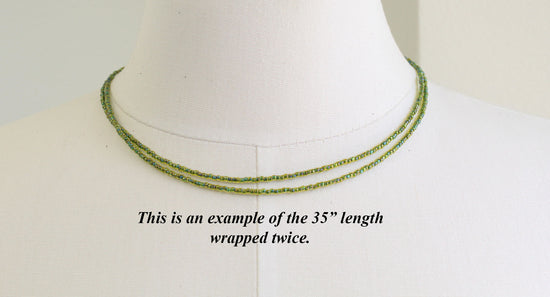 Jonquil Green Seed Bead Necklace