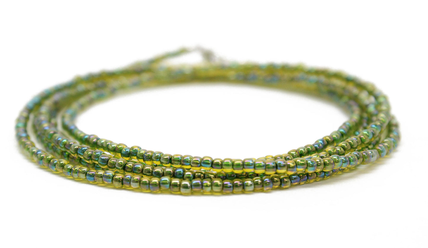Jonquil Green Seed Bead Necklace
