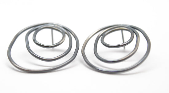 Sterling Silver Circle Stud Earrings Earrings 