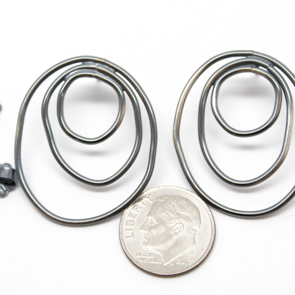 
                      
                        Large Sterling Silver Circle Stud Earrings Earrings 
                      
                    
