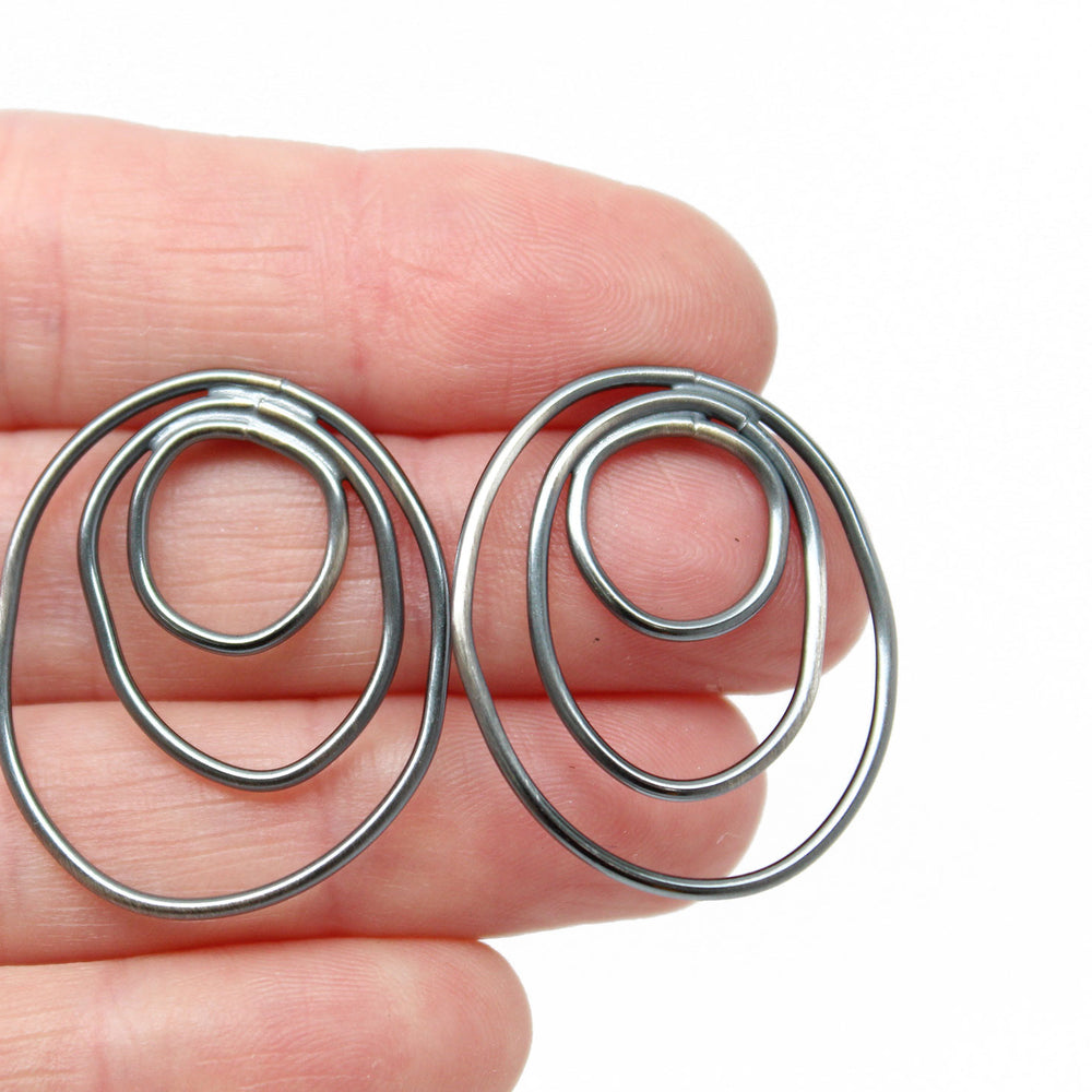 
                      
                        Big Sterling Silver Circle Stud Earrings Earrings 
                      
                    
