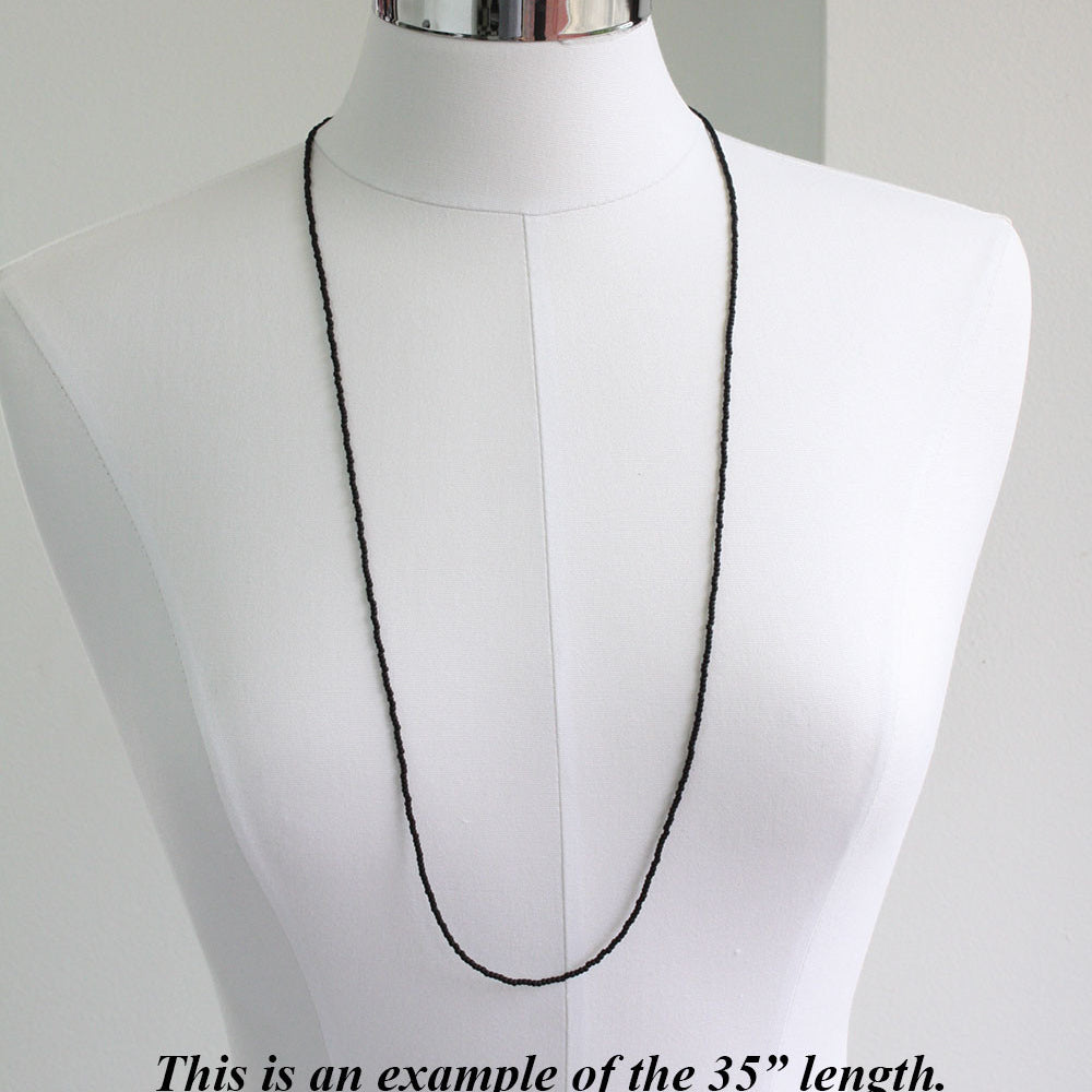 
                      
                        Black Seed Bead Necklace-Matte Finish-Single Strand
                      
                    
