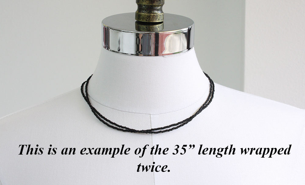 
                      
                        Black Seed Bead Necklace-Matte Finish-Single Strand
                      
                    