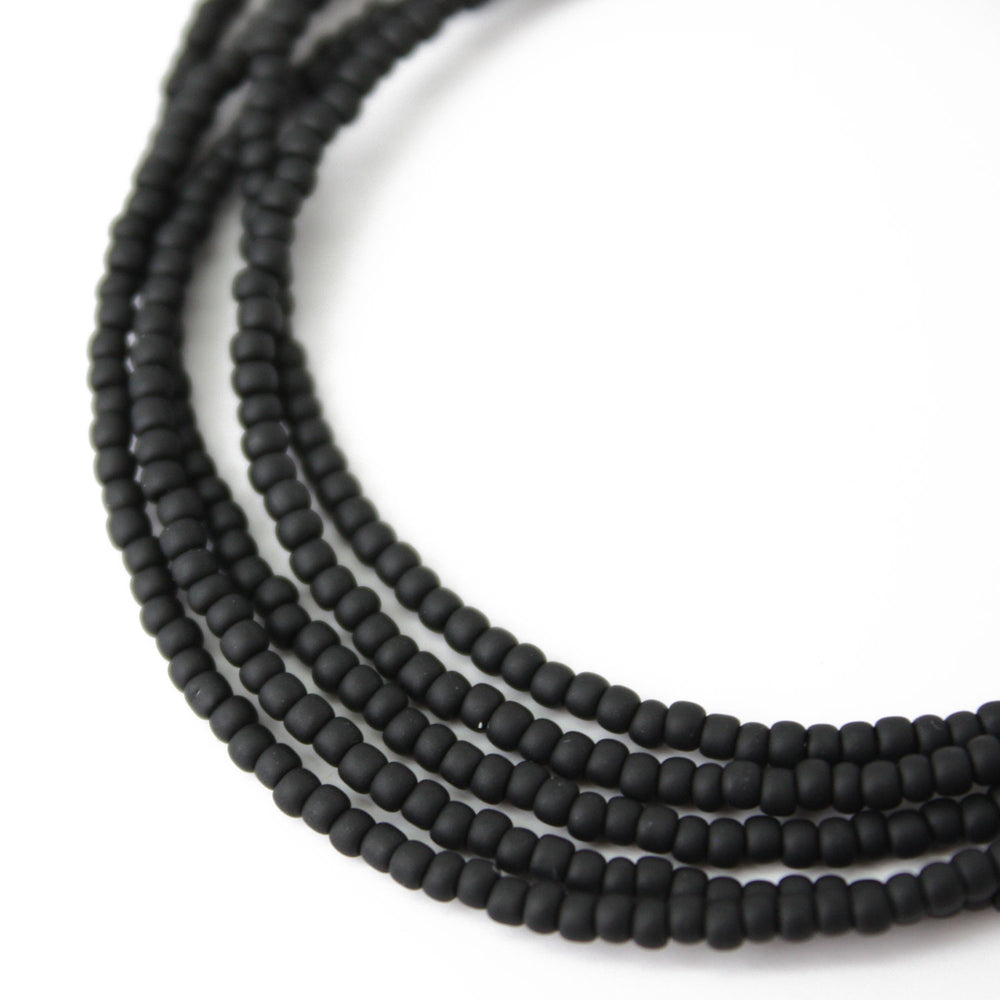 Matte Black Seed Bead Necklace