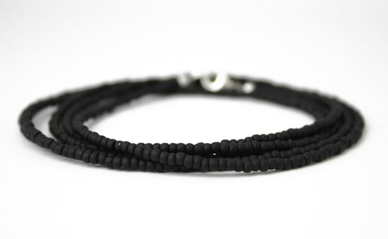 Load image into Gallery viewer, Matte Black Seed Bead Necklace
