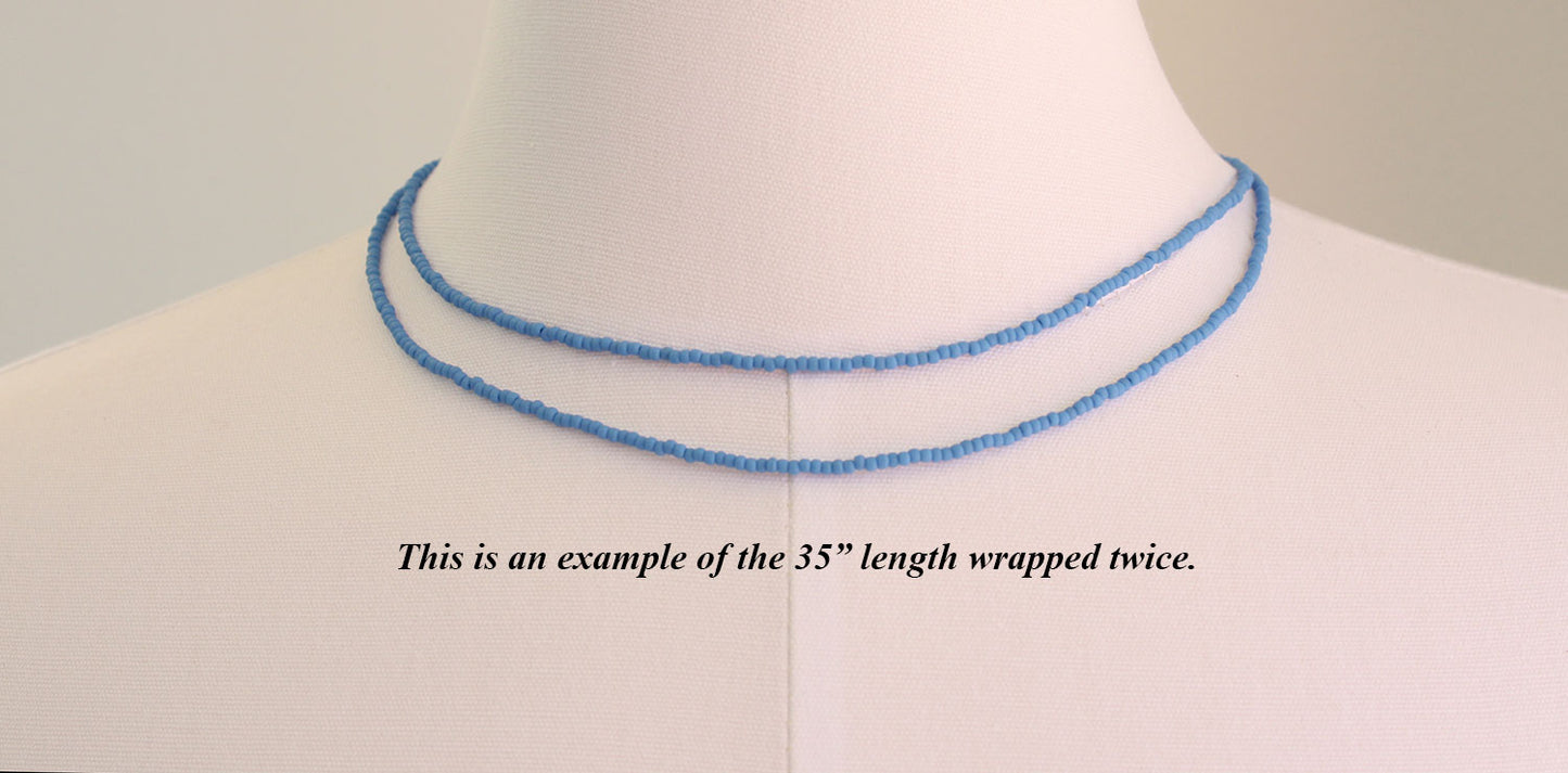 Wrap the necklace to get two strands of blue!