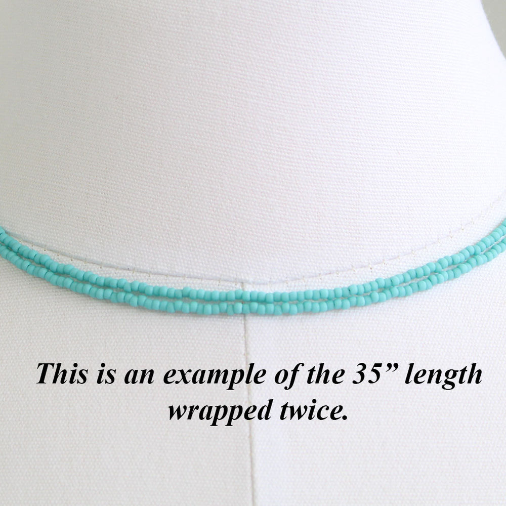 
                      
                        Short Turquoise Seed Bead Necklace- Matte Finish
                      
                    