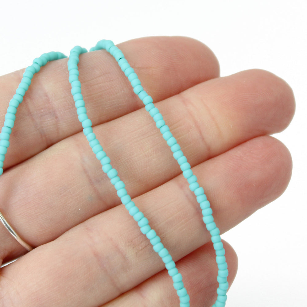 
                      
                        Handmade Turquoise Seed Bead Necklace- Matte Finish
                      
                    