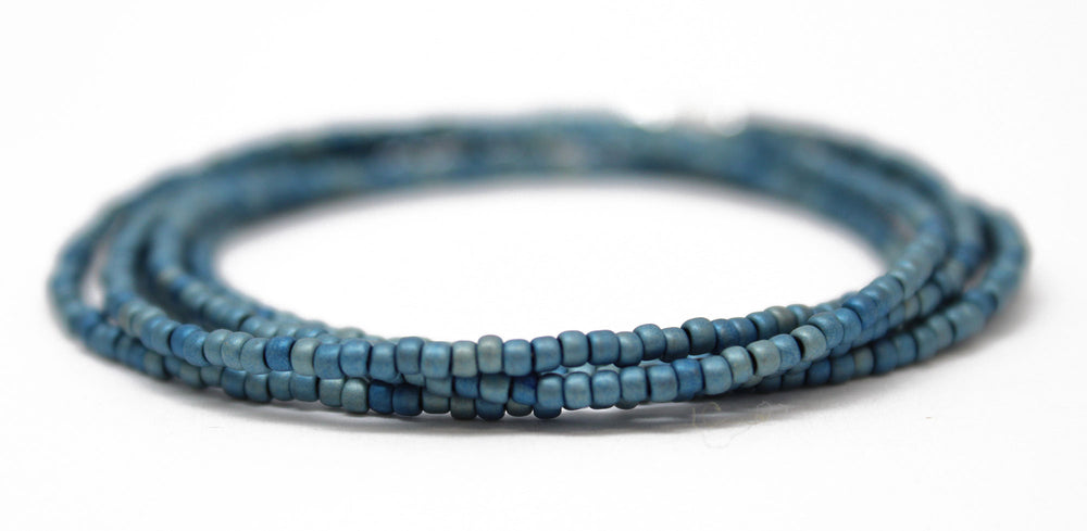 
                      
                        Blue Seed Bead Necklace-Medium Blue-Single Strand
                      
                    