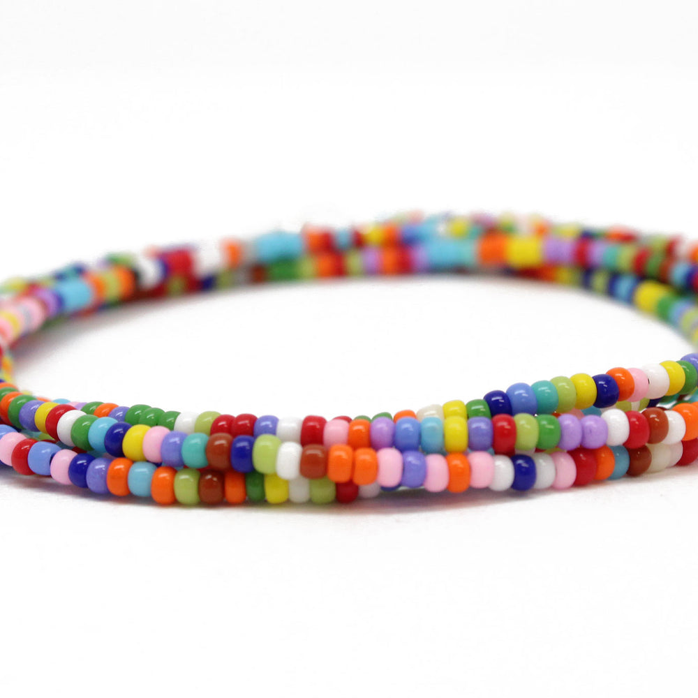 
                      
                        Multi Color Seed Bead Necklace-Shiny Opaque 11/0 Beads-Single Strand
                      
                    