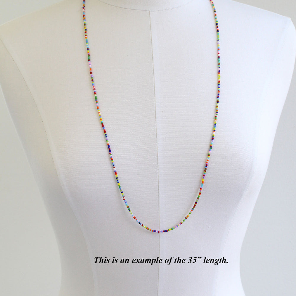 
                      
                        Long Multi Color Seed Bead Necklace
                      
                    