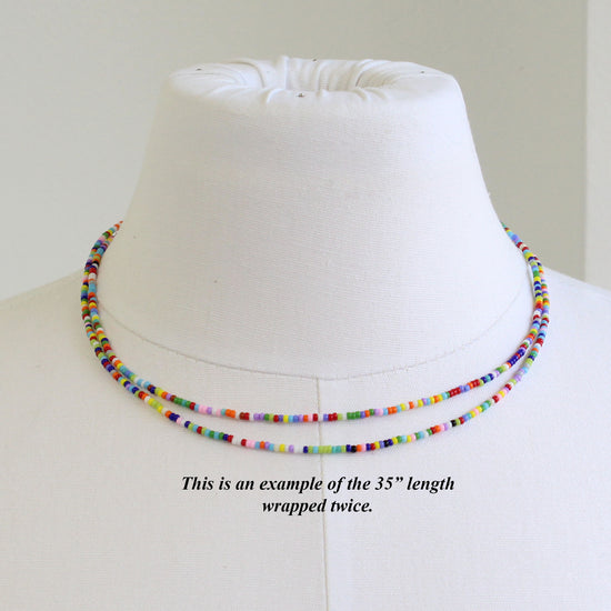 Rainbow Colorful Necklace, Summer Choker, Seed Bead Pearl Necklace - Etsy