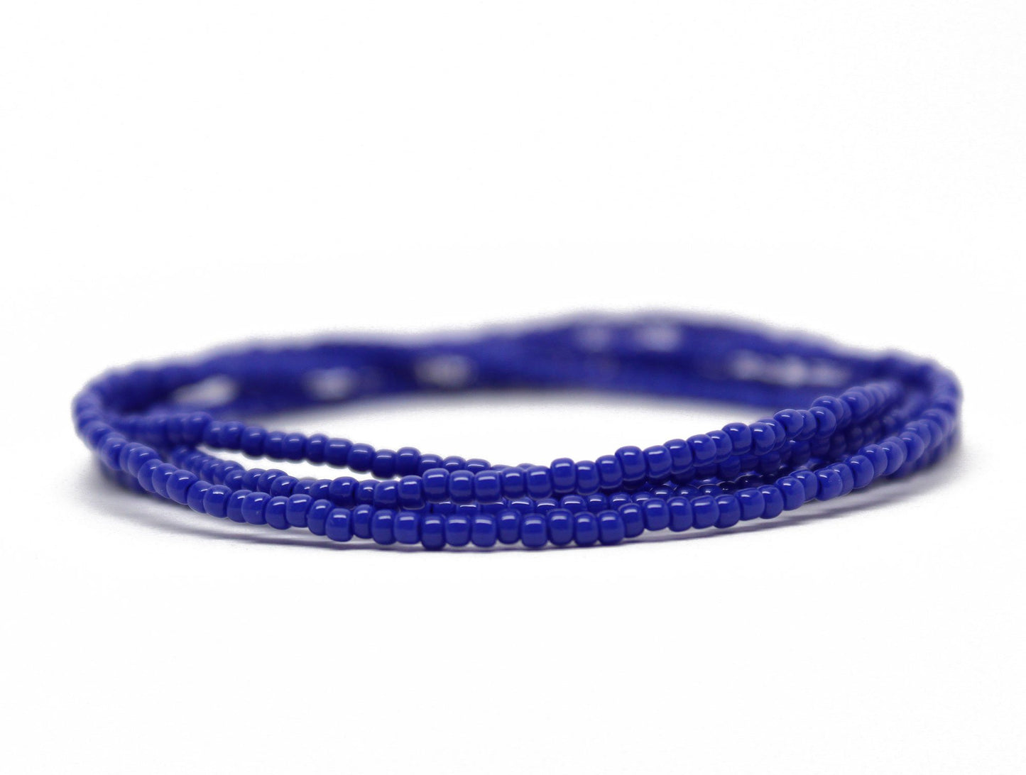 Blue Seed Bead Necklace-Navy Blue-Single Strand-11/0 Beads