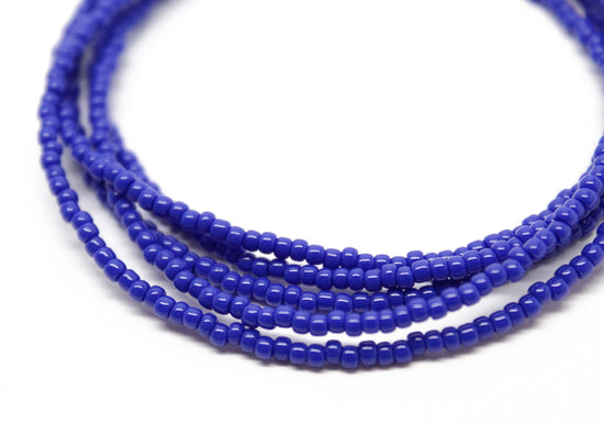 Blue Seed Bead Necklace-Navy Blue-Single Strand-11/0 Beads