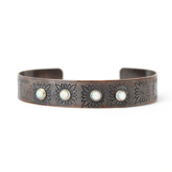 Copper Cuff with Opals
