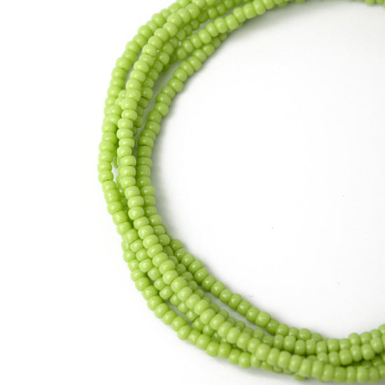 Sour Apple Green Seed Bead Necklace
