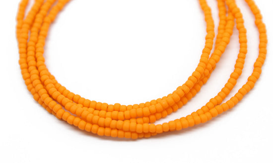 Load image into Gallery viewer, Orange Seed Bead Necklace-Matte Opaque-Single Strand
