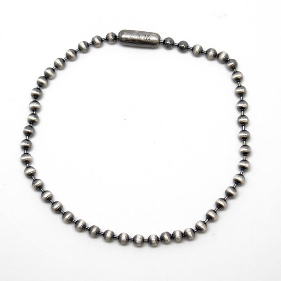 3mm Sterling Silver Bead Ball Chain Bracelet or Necklace 22 / Oxidized Darker