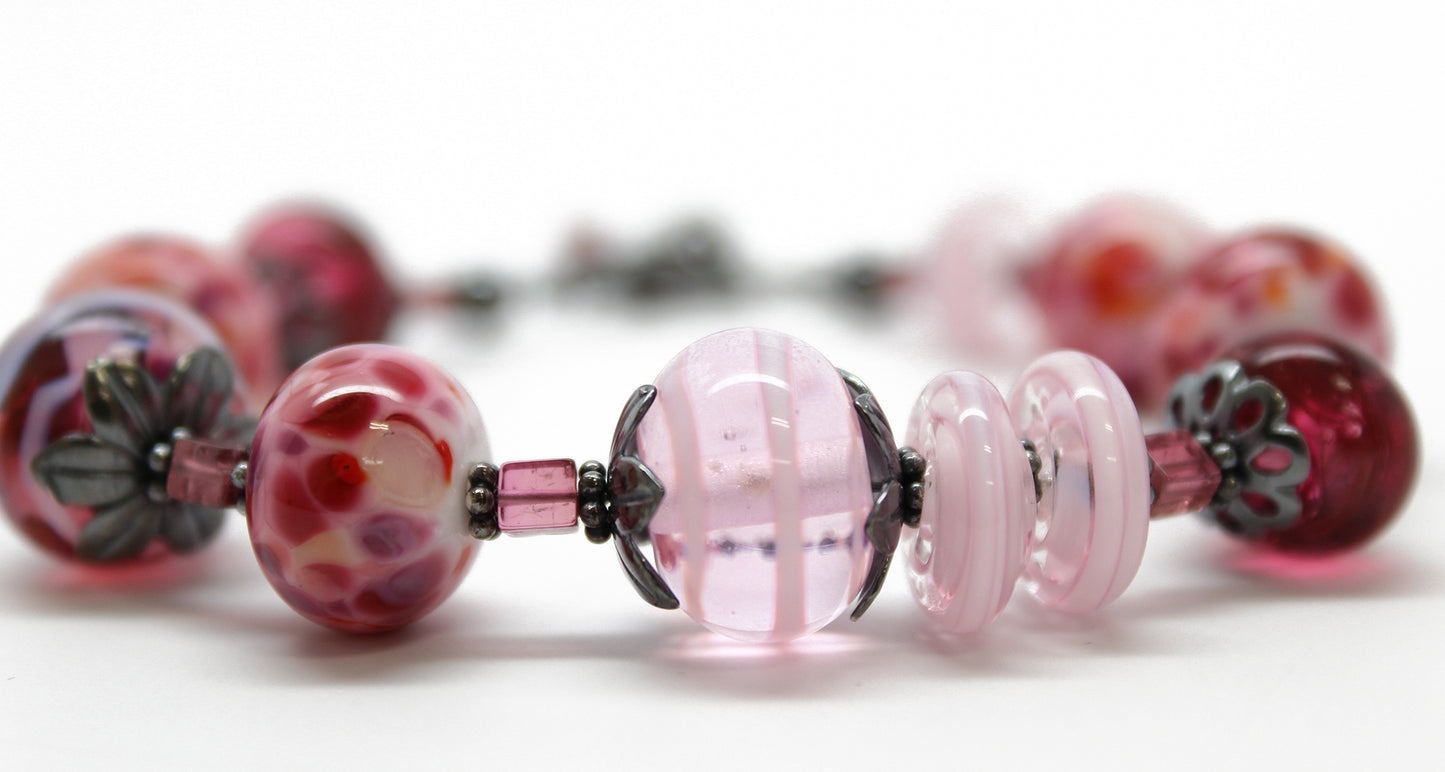 Pink beaded bracelet