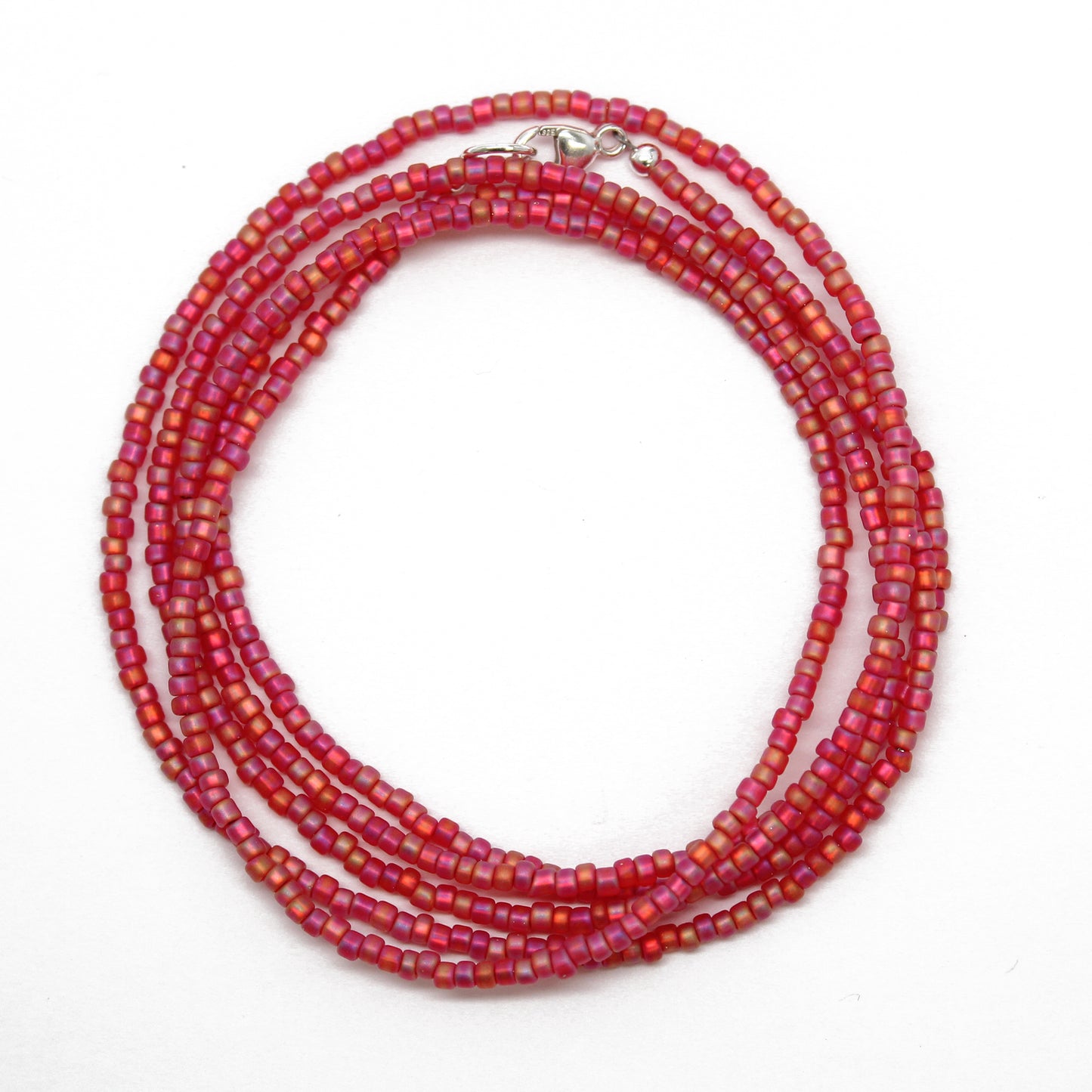 Matte Pink Seed Bead Necklace, Thin 1.5mm Single Strand – Kathy Bankston
