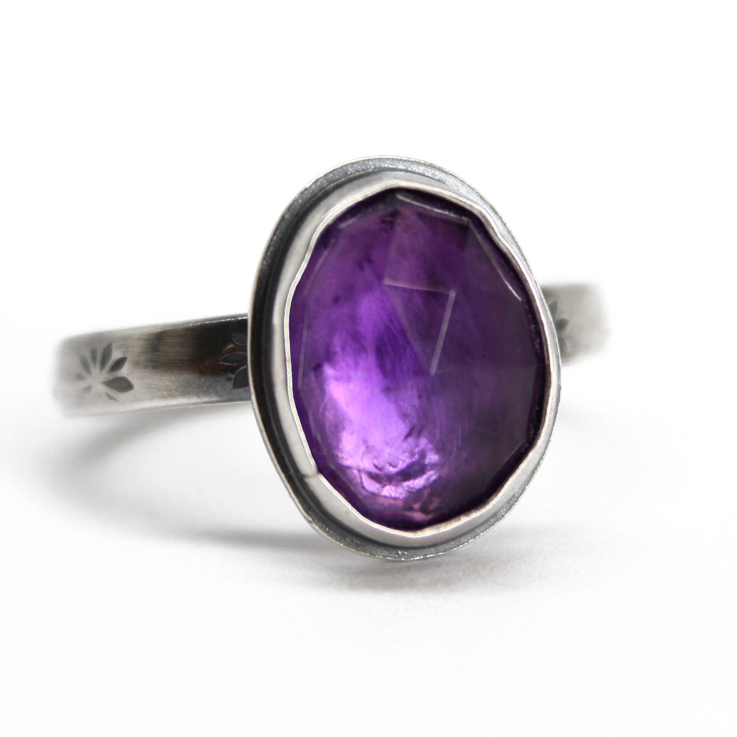 Purple Amethyst Ring in Sterling Silver, 9.0 US