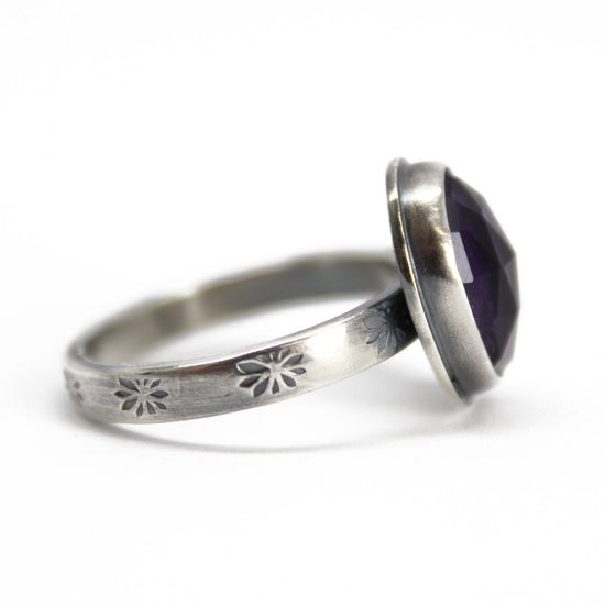 Purple Amethyst Ring in Sterling Silver, 9.0 US