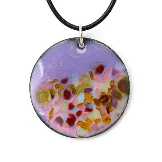 Load image into Gallery viewer, Purple and Pink Enamel Pendant
