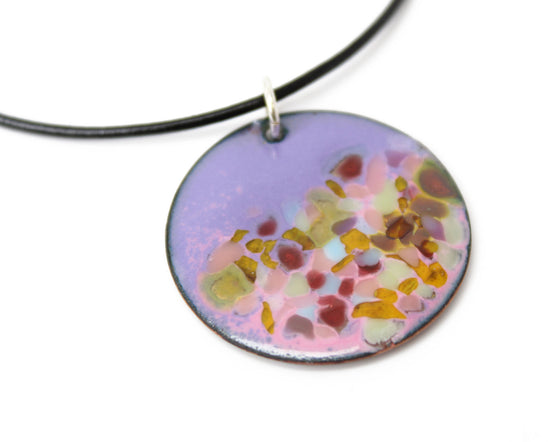 Load image into Gallery viewer, Purple and Pink Enamel Pendant
