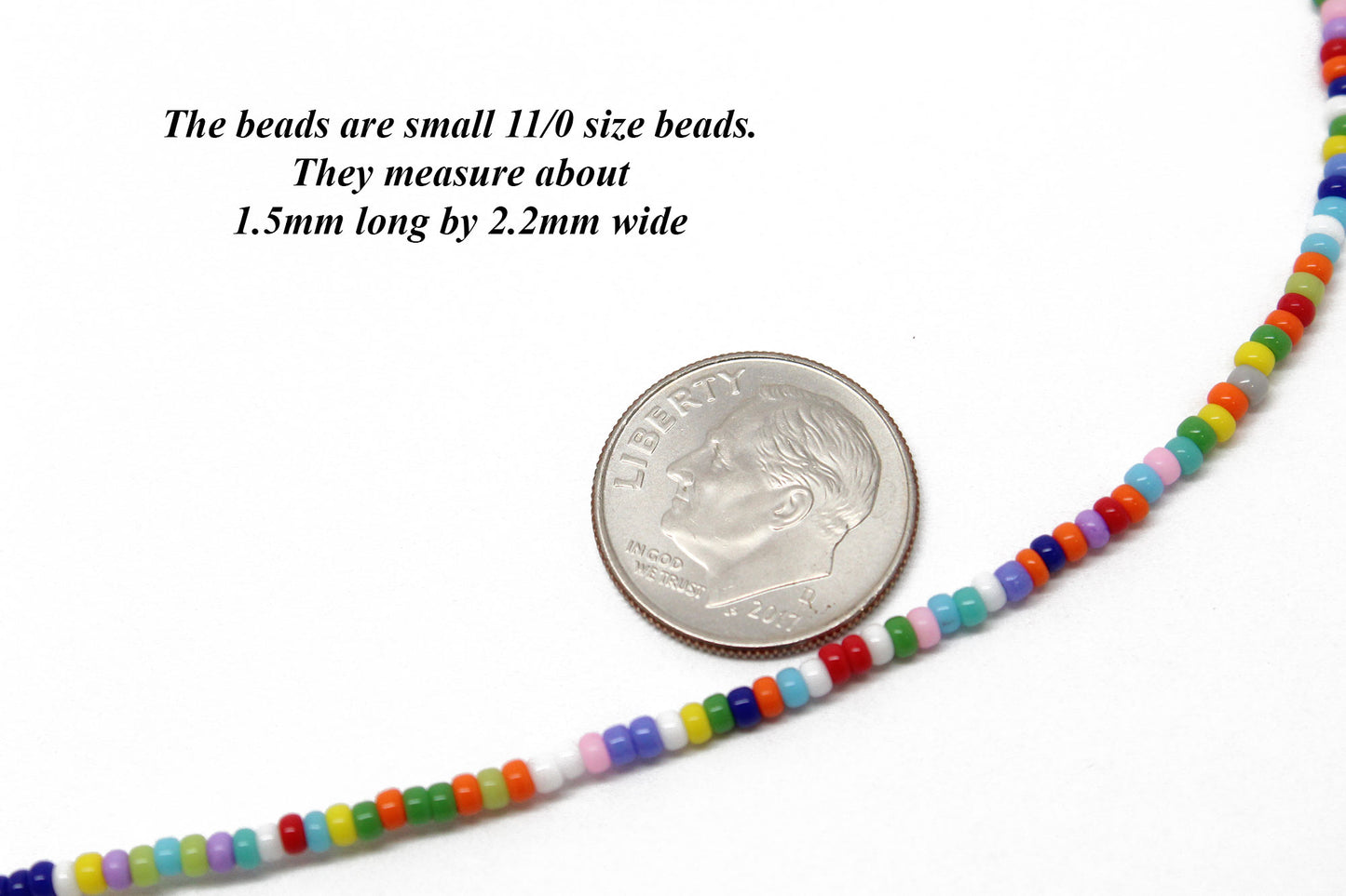Load image into Gallery viewer, Tiny Multi Color Rainbow Bead Choker, Adjustable 14-16 Inches
