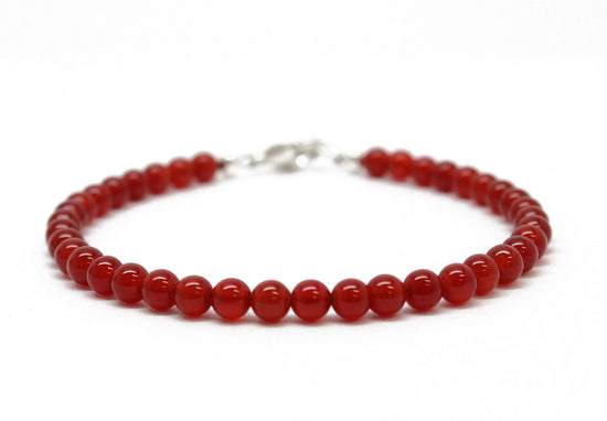 Red Carnelian Bead Bracelet